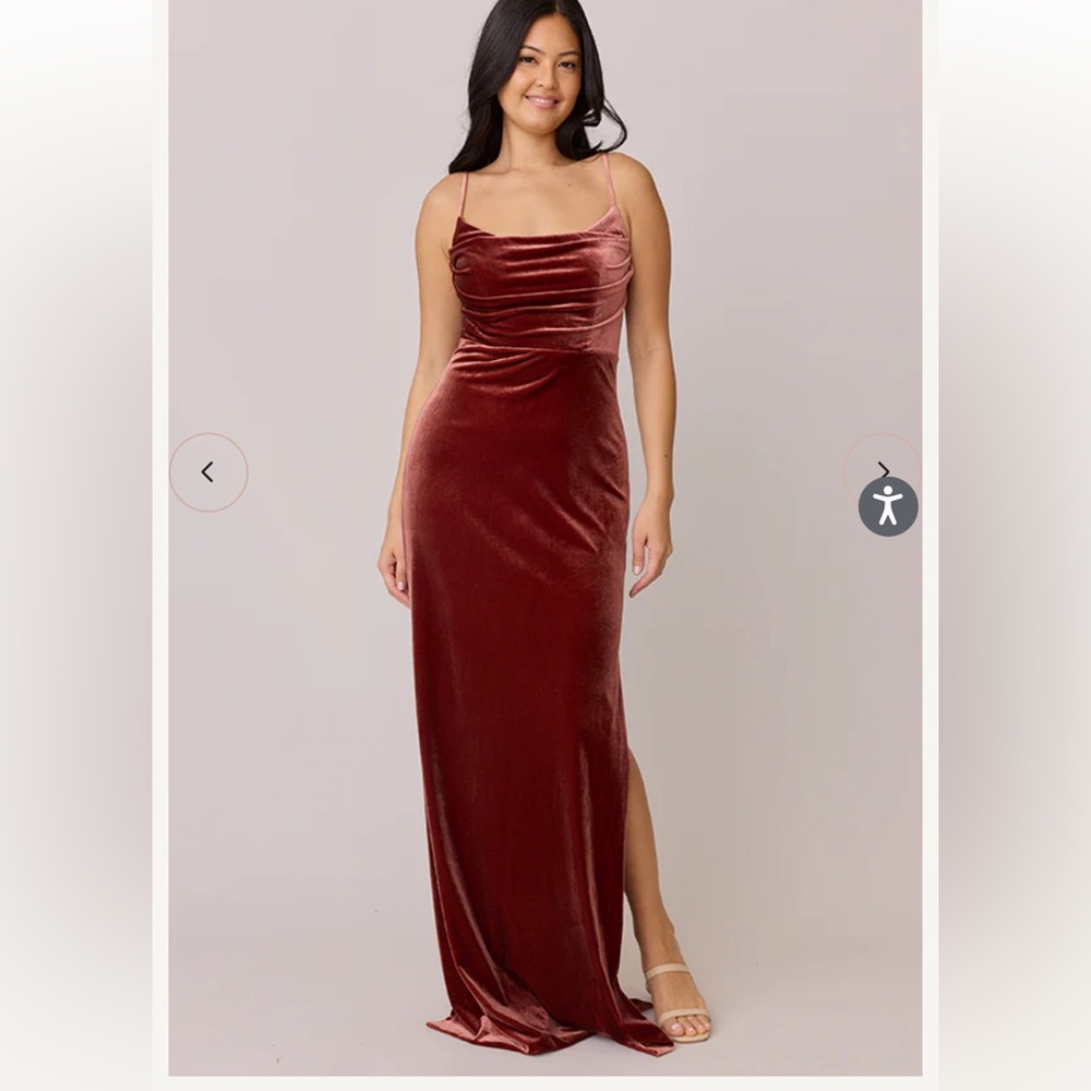 Revelry Velvet Maxi Dress in terra-cotta